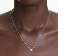 SWAROWSKI Imber pendant Round cut, White, Gold-tone plated