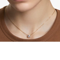 SWAROWSKI Stilla pendant Round cut, White, Gold-tone plated