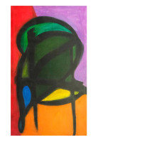 A painting of a parrot, complete with a tube