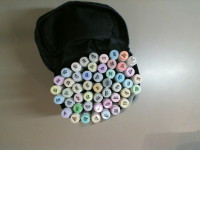 A set of felt-tip pens in a case