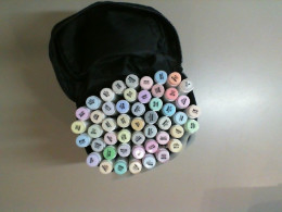 A set of felt-tip pens in a case A set of felt-tip pens in a case