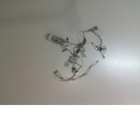 Neck necklace made of pins and light bulbs, plastic