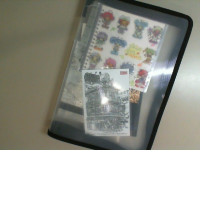 Plastic folder with a set of stickers