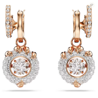 Swarovski Dragon & Phoenix  Teardrop Earrings Dragon Claw, White, Rose Gold Plated, with Beaded Embellishments