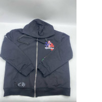 Black hooded zip-up sweatshirt