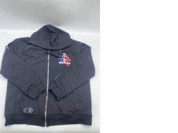 Black hooded zip-up sweatshirt