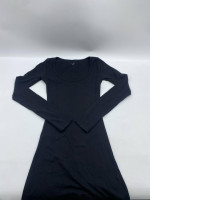 Black long sleeve round neck dress with short skirt