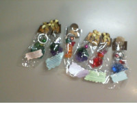 Set of 6 plastic keychains
