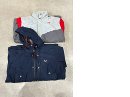 Set of 2 Fred Perry Long Quilted Multi Pocket Jacket  