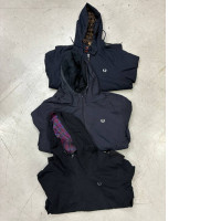 Set of 3  Fred Perry Long zip-up winter jacket with hood