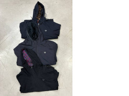 Set of 3  Fred Perry Long zip-up winter jacket with hood