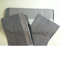Gray bed linen set: one sheet and two pillowcases