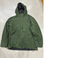 Vintage style padded windproof full zip hooded jacket