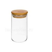 Glass jar with bamboo lid