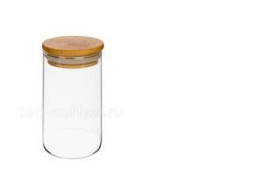 Glass jar with bamboo lid
