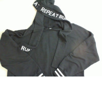 Black sweater with a hood