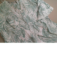 Summer light white dress with a pattern