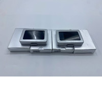 Set of 4 Empty stainless steel earring box, silver color