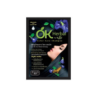 Set of 5 OK Herbal Gray Hair Cover Shampoo 30 ml.