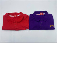 Set of 2 Red and blue polo shirt with collar
