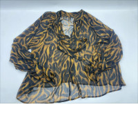 Women's leopard print long-sleeved collared shirt