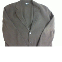 Brown cashmere button-down jacket