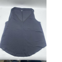 Women's black sleeveless V-neck top