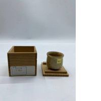 Glass, Japanese hot tea glass in a wooden box Glass, Japanese hot tea glass in a wooden box
