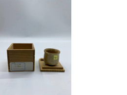 Glass, Japanese hot tea glass in a wooden box