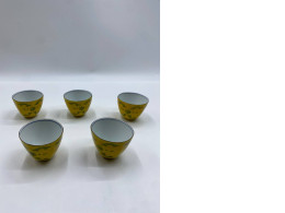 Set of 5 Glass, tall Japanese yellow hot tea glass Set of 5 Glass, tall Japanese yellow hot tea glass