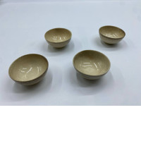 Set of 4 Glass, Japanese vintage glass cup, light brown color