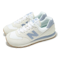 New Balance 574 Beige Blue Men Unisex Casual Lifestyle Shoes Sneakers