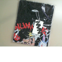 Black T-shirt with colorful applique Black T-shirt with colorful applique