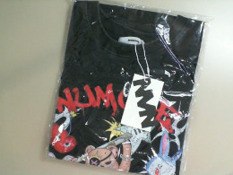 Black T-shirt with colorful applique