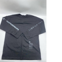 Men's black long-sleeved round neck shirt