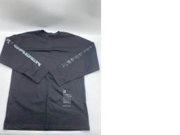 Men's black long-sleeved round neck shirt