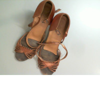 Brown women's high heel shoes