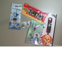 Set of 5, 4 keychains + 1 set of badges for clothing