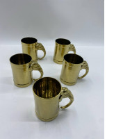 Set of 5 Brass drinking glass with elephant handle 