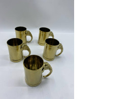 Set of 5 Brass drinking glass with elephant handle 