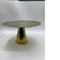 Round Shape Copper Brass 1 Tier Cake Stand Desert Holder