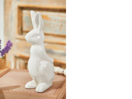 White ceramic rabbit 11 inches