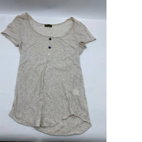 Women's wide round neck t-shirt in grey