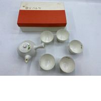 Set of 6 Glass, hot teapot and vintage Japanese teacup set