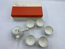 Set of 6 Glass, hot teapot and vintage Japanese teacup set