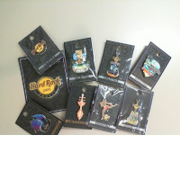 Set of 9 apparel pins, Hard Rock Cafe