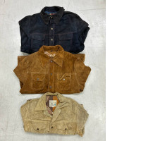 Set of 3 Simco Supreme Suede Leather Jacket Snaps Paisley