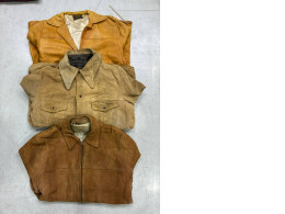 Set of 3 Vintage 70s LL Bean Deerskin Suede Button Jacket Coat 