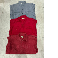 Set of 3 Vintage 90s Eddie Bauer Made in USA Soft Chamois Long Sleeve Heavyweight Flannel Board 