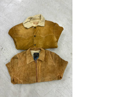 Set of 2 Vintage Vintage 80's Suede Leather Jacket Riri Zip